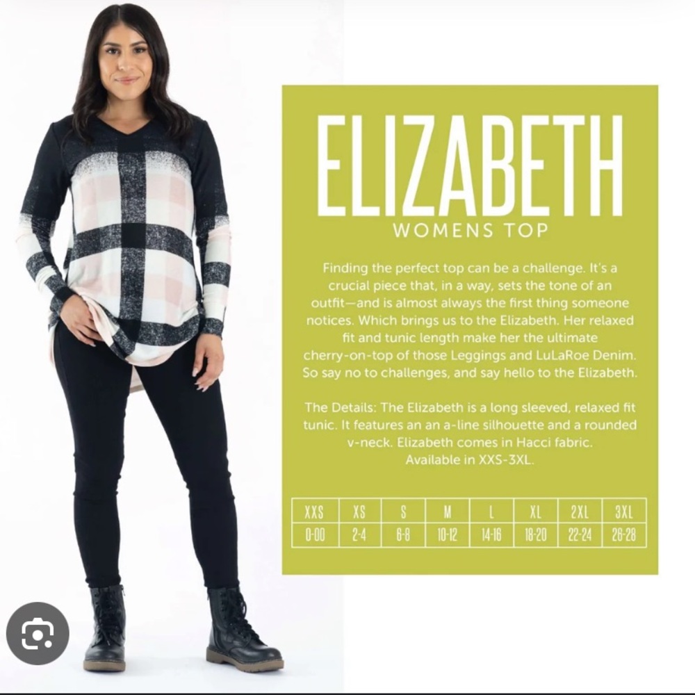 Lularoe Elizabeth Long Sleeve Tunic - Size Large (14-16) - Picture 7 of 7